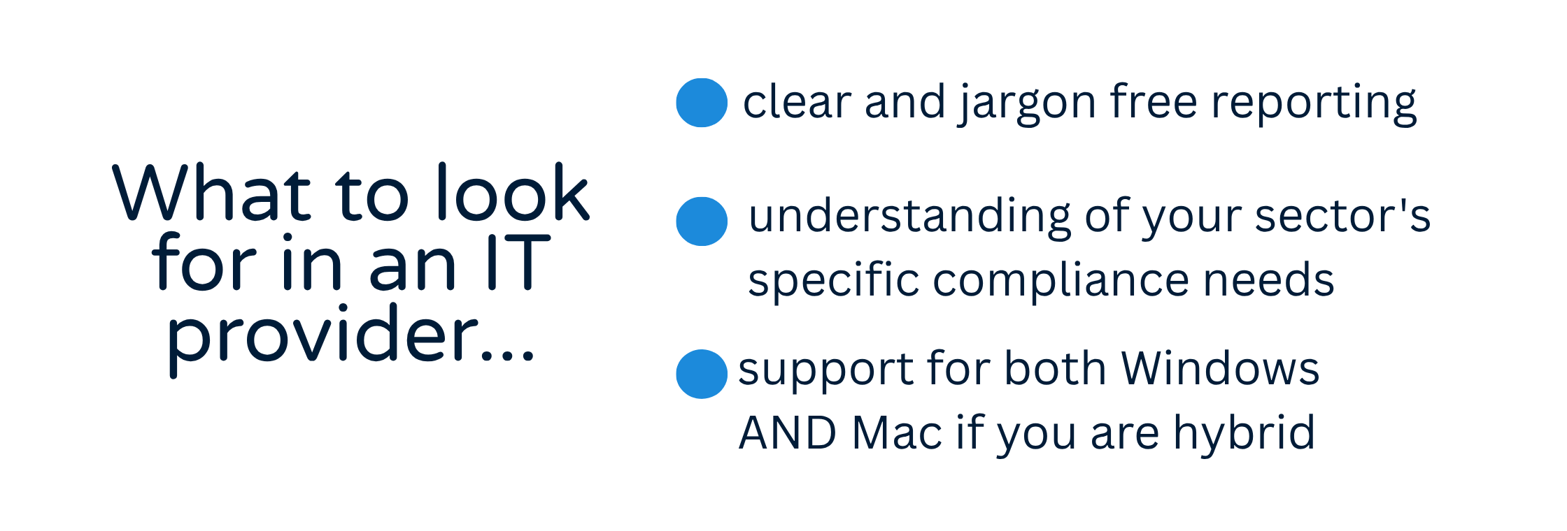 What to look for MSP